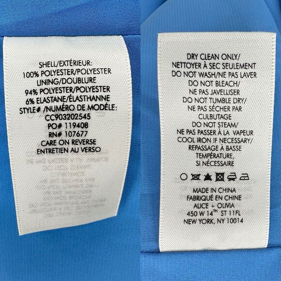 Alice + Olivia Fable Asymmetrical Ruffle Dress‎ Womens 0 Blue Preppy Dainty NWT - Picture 11 of 12